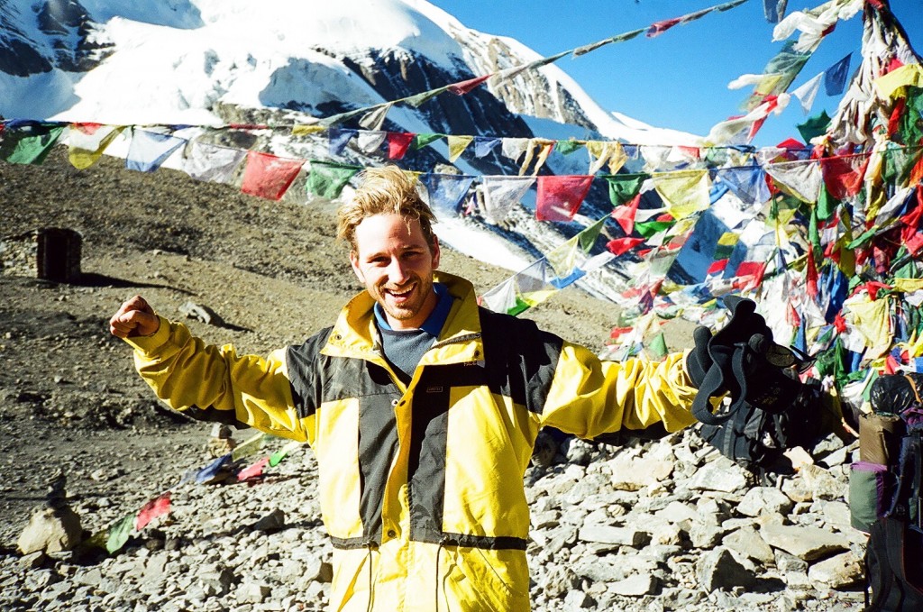 Peter Liptak at Thorong La, Nepal at 5,416 metres